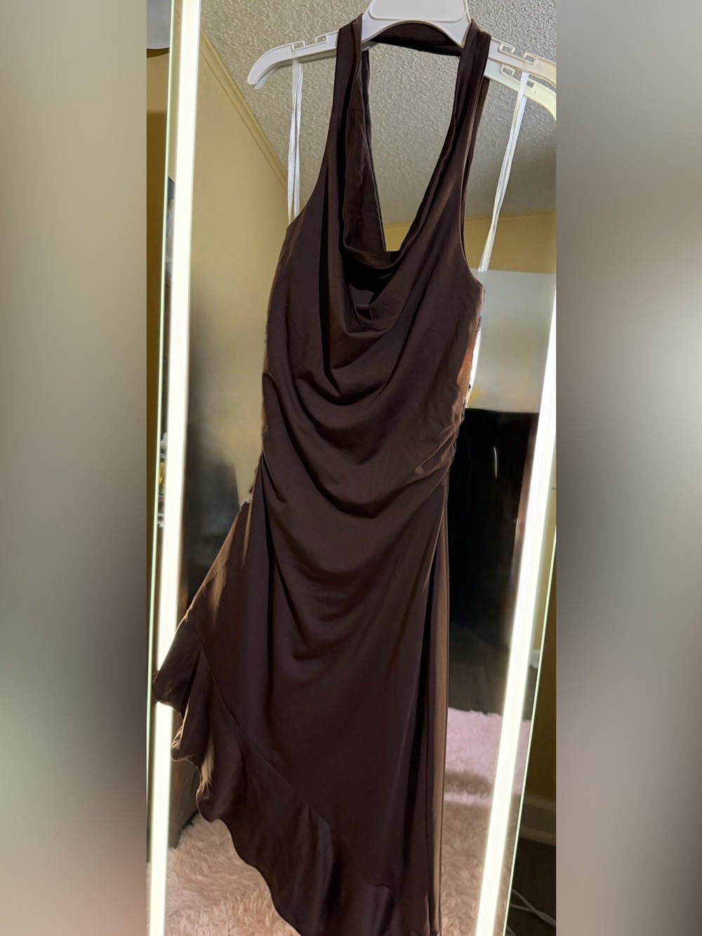 Derek Heart Brown Cowl Neck Maxi Dress